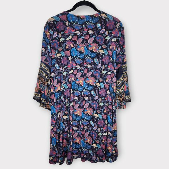 Soft Surroundings Women's Embroidered Multicolor Flare Sleeve Tunic Women's Med - Picture 7 of 8